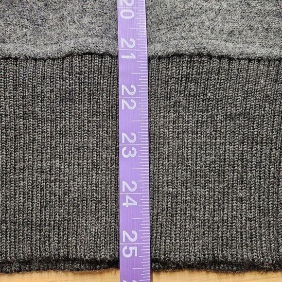 Bernardo Collection Gray & Charcoal Front Button Wool Versatile Neckline Sweater - Picture 11 of 12